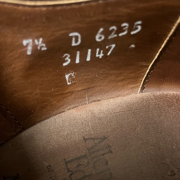 Allen Edmonds Strand Oxford Dress Shoe Mens 7.5 D Walnut Brown Leather Cap Toe - Picture 7 of 12
